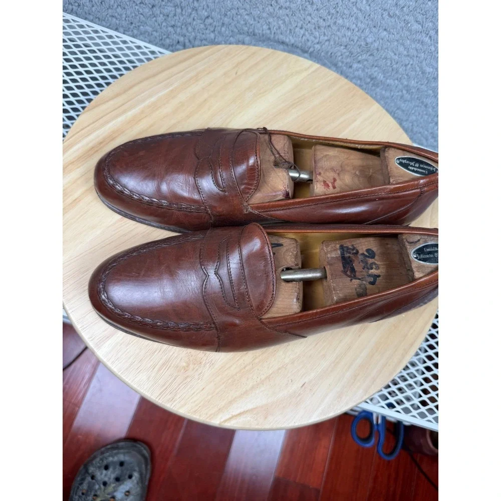 Johnston & Murphy Men's Size‎ 11.5 M Burgundy Penny Loafers Dress Shoes 20 6283